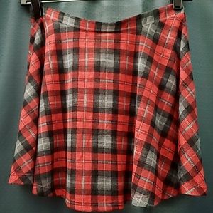 Plaid Skirt in Pink and Gray